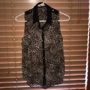 Leopard Tank Blouse